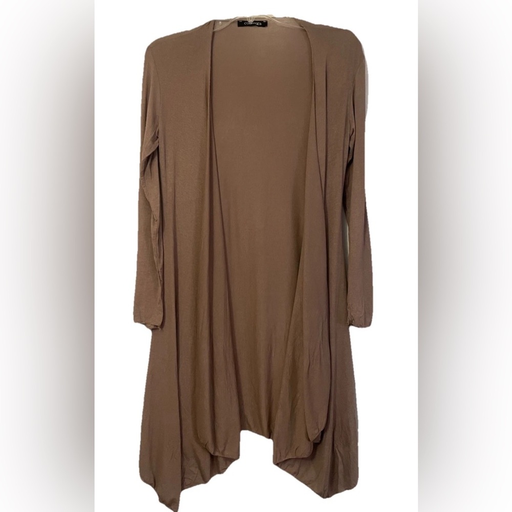 NWOT Courage.b Brown Light Weight Open Front Cardigan O/S